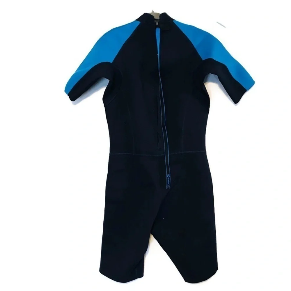 Decathlon OLAIAN Kids Shortie Wetsuit YOUTH 14 Years 1.5 MM Blue Bodysuit Large